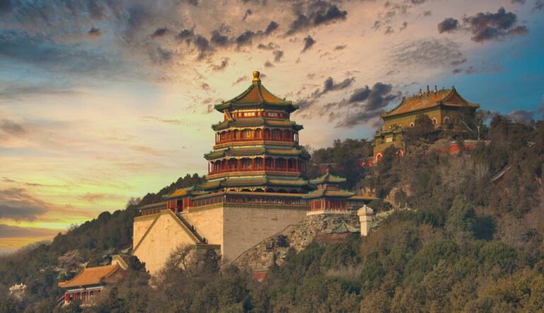 The summer palace at sunset