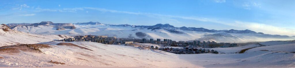 View of Erdenet in the winter months