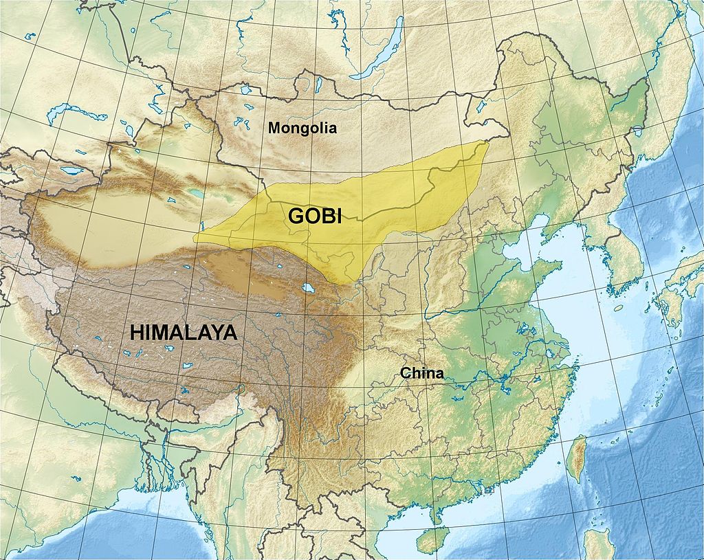 where is the Gobi Desert on a map?