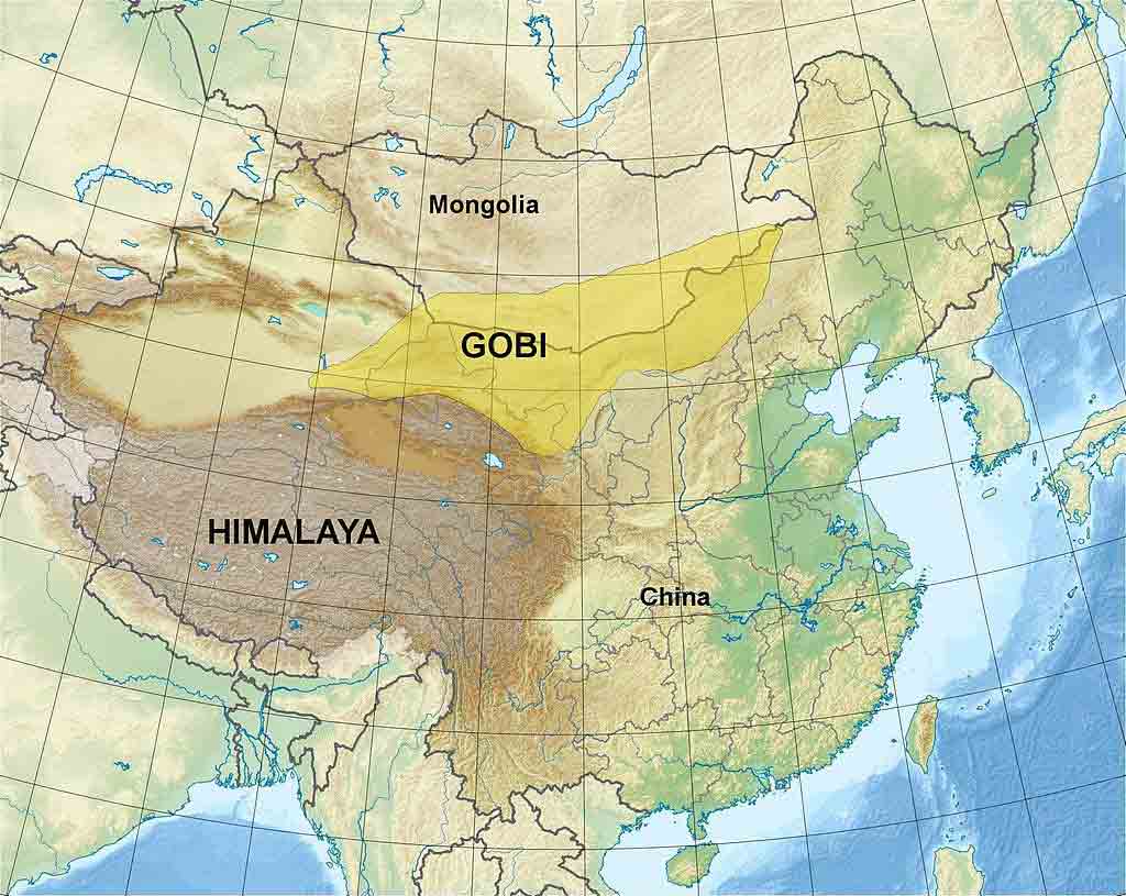 map of the Gobi Desert