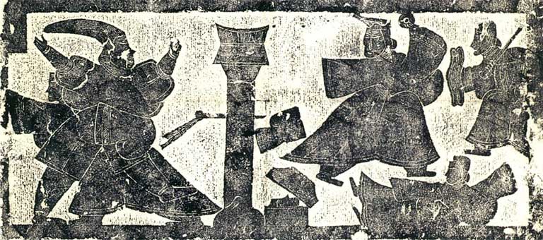 A mural depicting an assassination attempt on Qin Shi Huang 