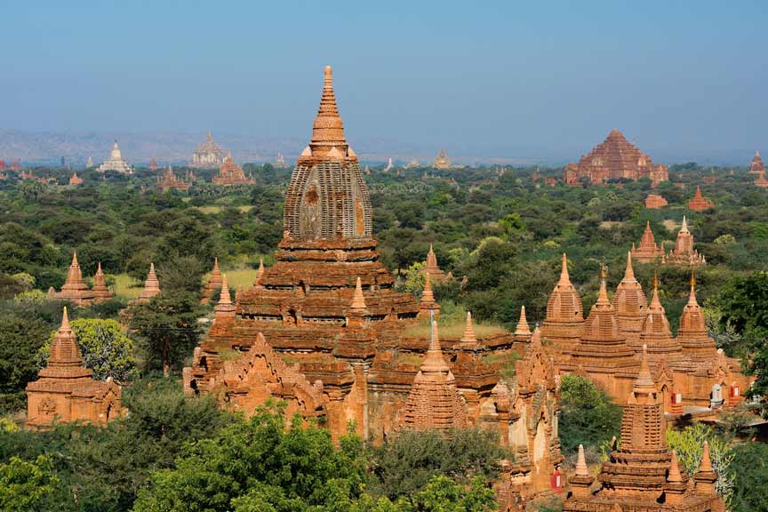 Multiple pagodas in Bagan - Myanmar