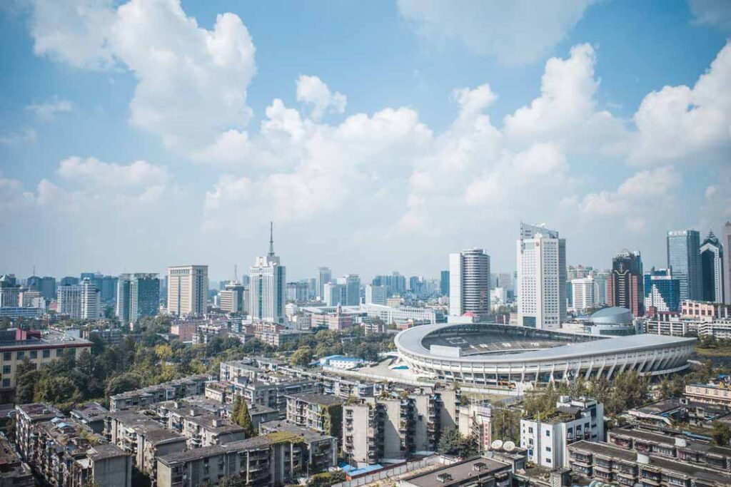 View of Chengdu the capital of Sichuan