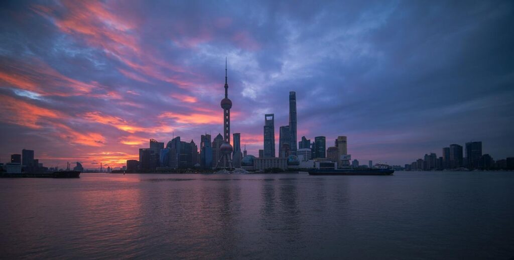 Shanghai at sunset