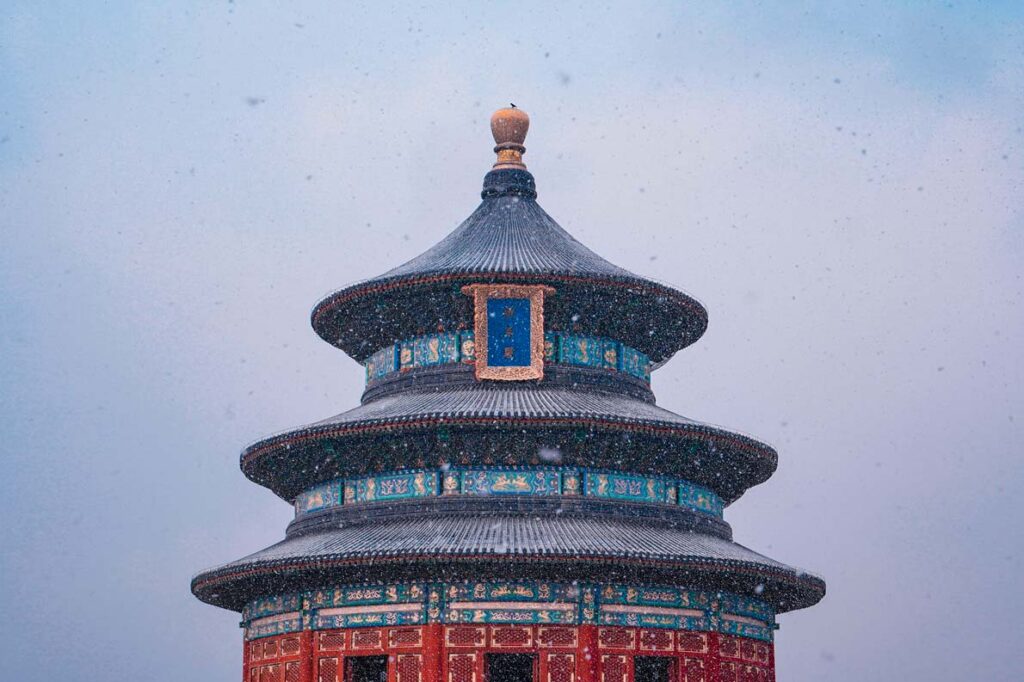 The Temple of Heaven in the snow
