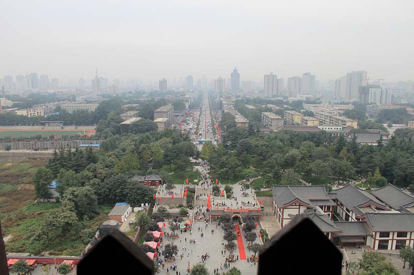 The view from the top of Giant Wild Goose Pagoda