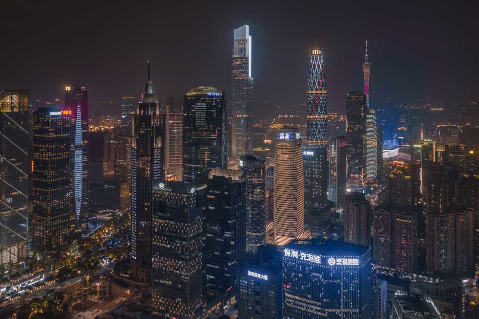 Guangzhou skyline at night