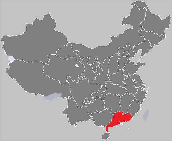 Map of Guangdong Province