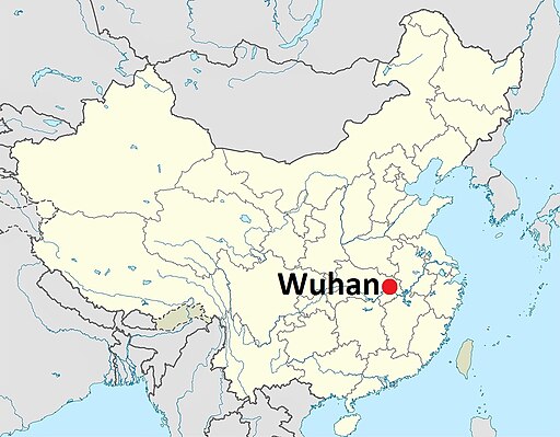 Wuhan city location in china
