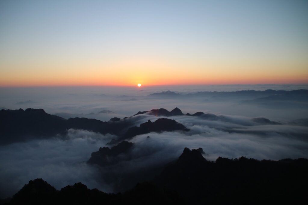 the view from the top of the Ancient Building Complex in the Wudang Mountains