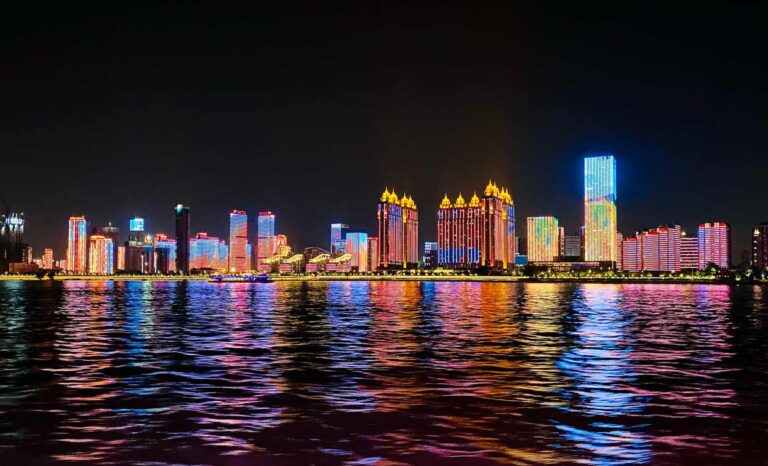Wuhan skyline at night
