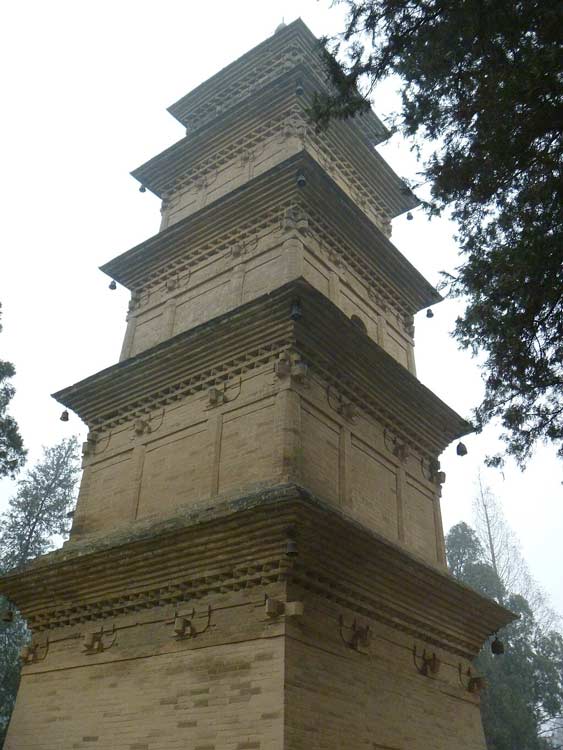 Xingjiao Temple Pagoda viewed from the back 