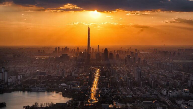 Tianjin at sunset