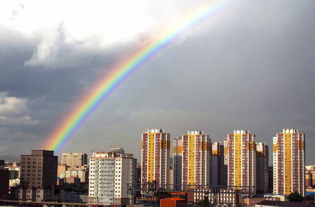A rainbow over Ulaanbaatar
