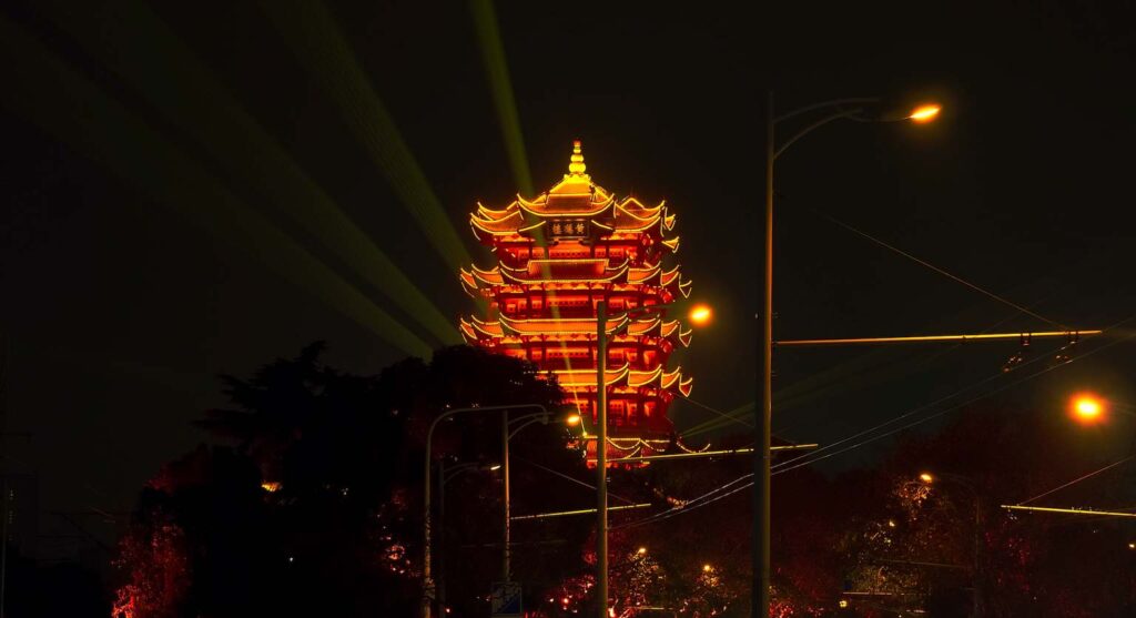  Yellow Crane Tower at night